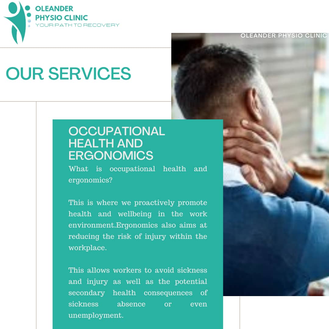 Occupational Health and Ergonomics at Oleander Physio Clinic